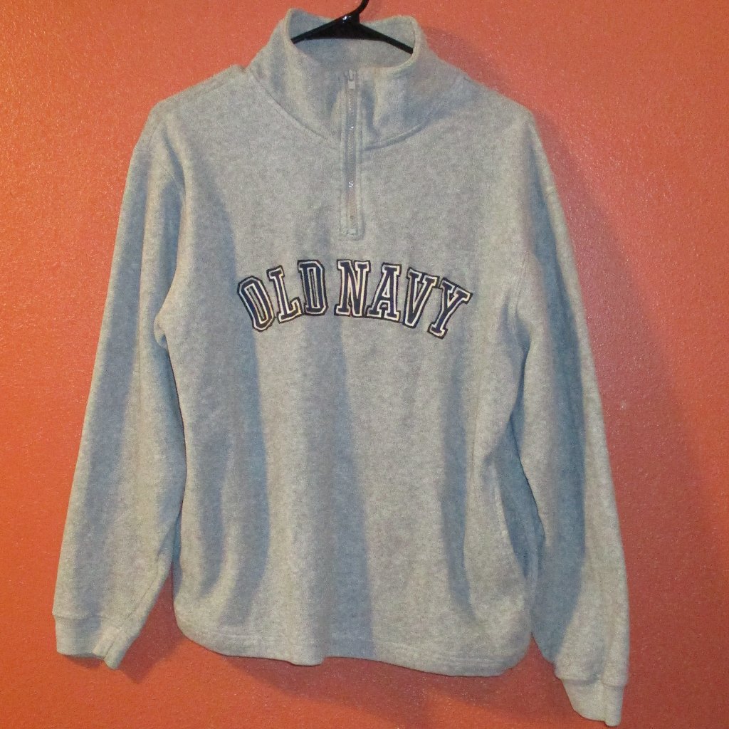 Old Navy Woman Size 16 Gray Blue White Outdoors Long Sleeve Pullover Sweatshirt